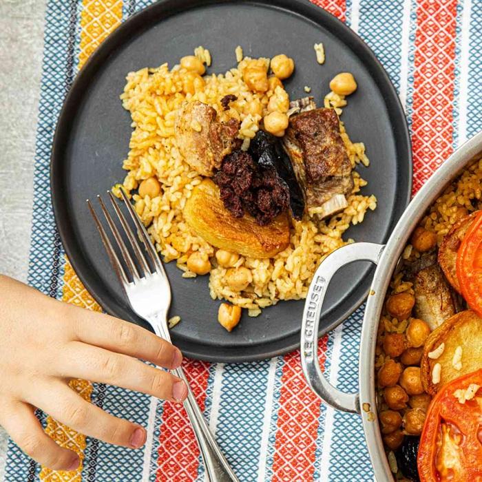 Arroz de Forno à Espanhola com Barriga de Porco