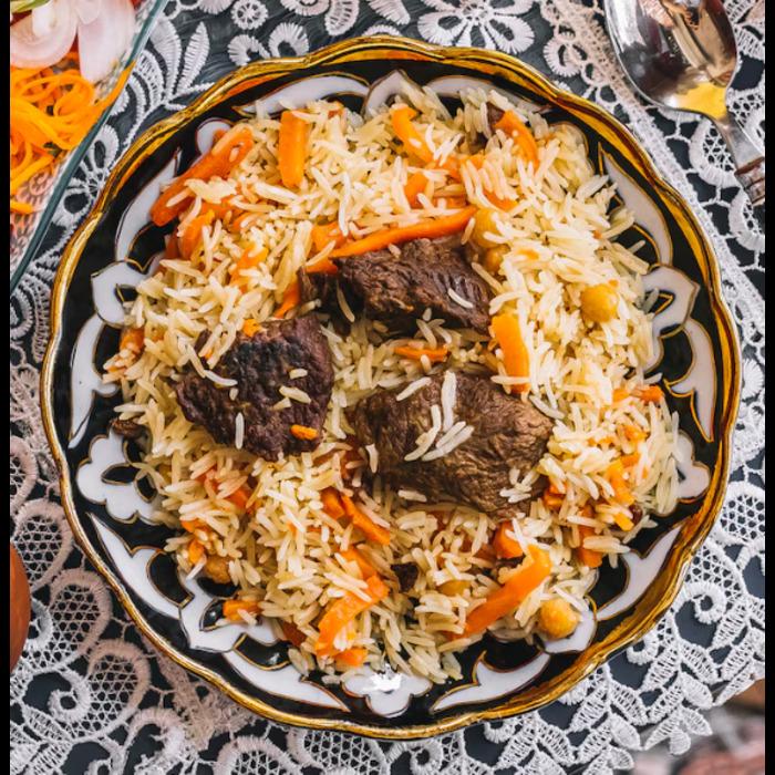 Arroz Mandi com Carne Bovina