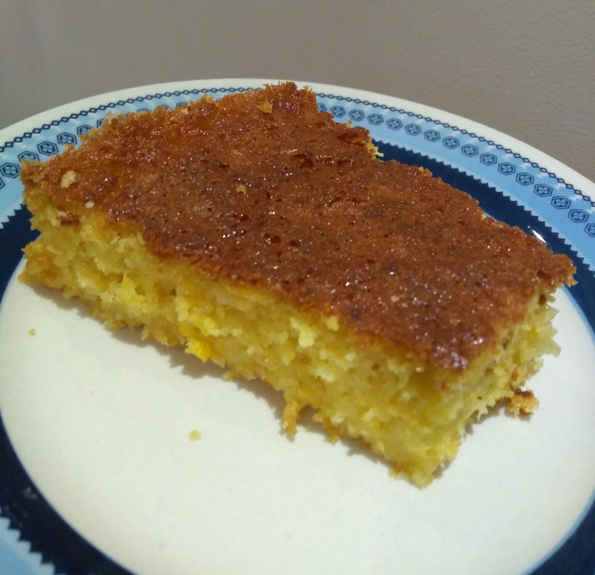 Bolo de milho cremoso de liquidificador