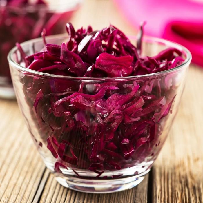 Chucrute Vibrante de Beterraba e Repolho Roxo