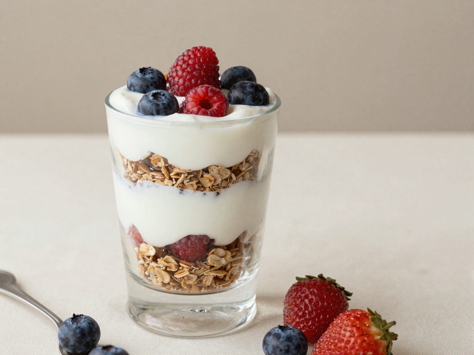 Pote de Iogurte Proteico com Granola e Frutas