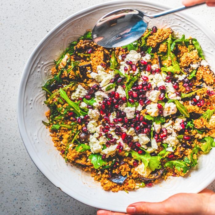 Salada de Cuscuz com Berinjela Grelhada