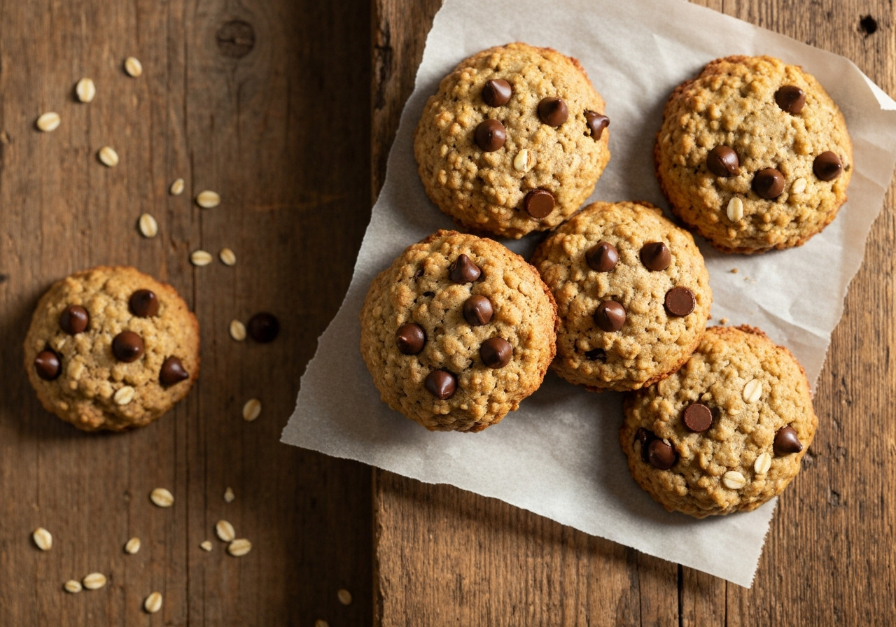 Cookie de Aveia Fit Crocante com Banana e Pasta de Amendoim
