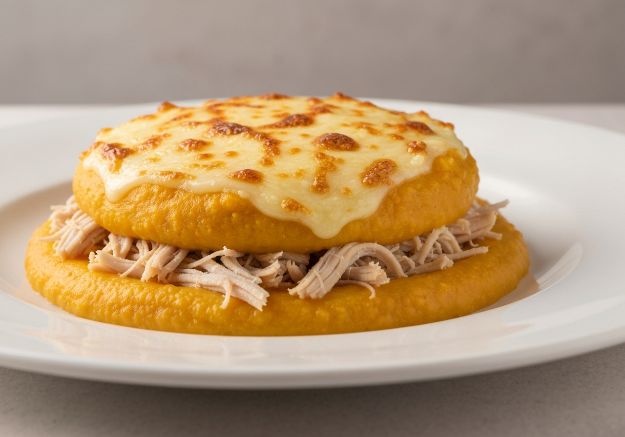 Escondidinho Fit de Frango com Purê de Batata-Doce Gratinado