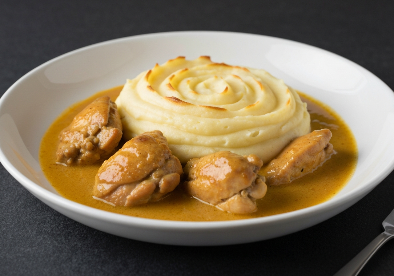Fricassê de Frango Cremoso e Nutritivo com Purê de Batata